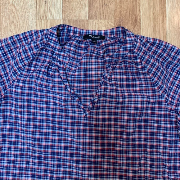 Madewell Tie-Sleeve Popover Top in Whitby Plaid - Picture 6 of 11